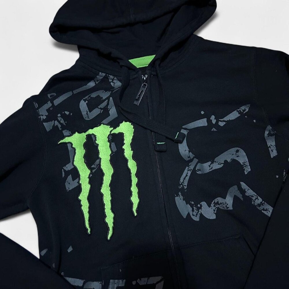Fox Racing Monster Energy black zip up hoodie